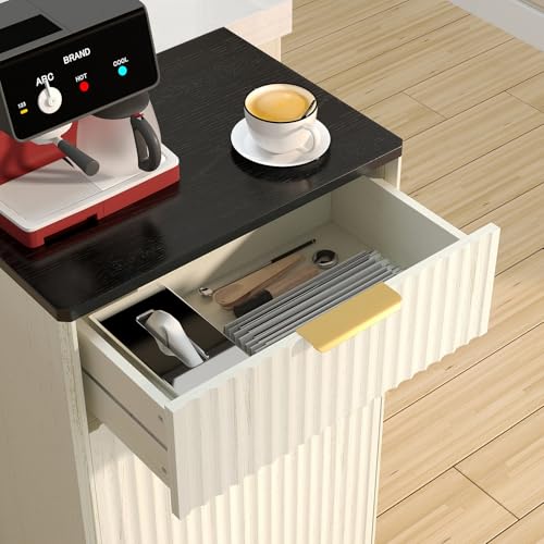 Mueble con basura oculta y cajón 10 galones blanco y negro miniatura 6