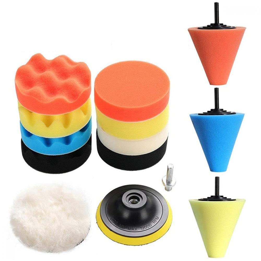 14 sztuk zestaw do polerowania samochodu podkładka polerska 1/3 cala/6mm stożek do polerowania koła karoseria koła ciała koła narzędzia do pielęgnacji narzędzia do czyszczenia samochodu, A