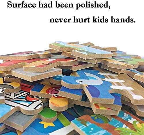 Wooden Jigsaw puzzles for 3+ year olds 30 Piece Colorful Wooden Puzzles for Toddler Children Learning Educational Puzzles Toys for Boys and Girls (4 Puzzles)