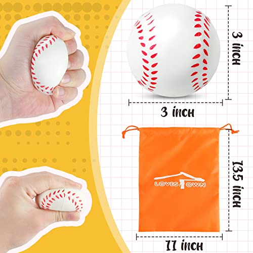 Lovestown 20Pcs Baseball Stress Balls, 2.5Inch Mini Foam Baseballs Mini Sports Squeeze Balls Soft Baseball Toys For School Carnival Reward Sports Theme Party #TOP1