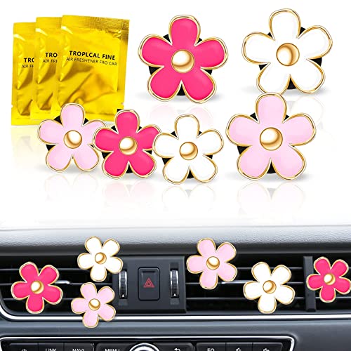 Car Air Fresheners Vent Clips: Car Decorations, Flower Air Freshener Car Clips, Scented Ceramic Aroma Diffuser Stone Essential Oil Diffuser Clips, Car Fresheners, Flower Vent Clips 6 Pack #TOP7