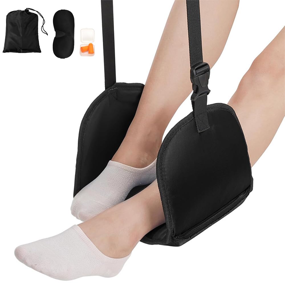 NIXRET Flugzeug-Fußstütze - Verstellbare Hängematte Für Entspanntes Reisen