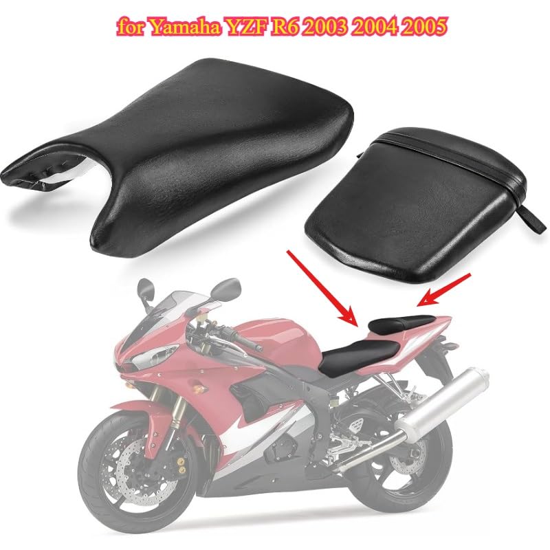 Coussin de siège de passager arrière pour Yamaha YZF R6 2003-2005
