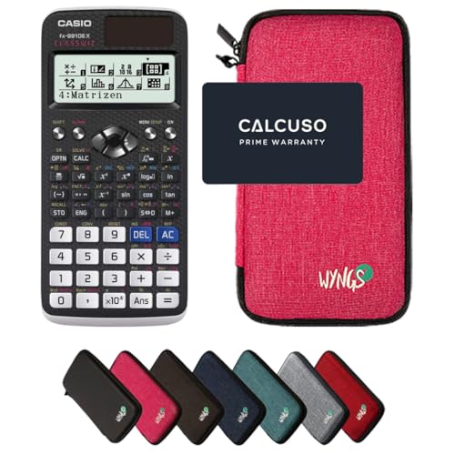Casio fx-991DE X Classwiz inkl. WYNGS Schutztasche Pink - Wissenschaftlicher Taschenrechner - Basic Set