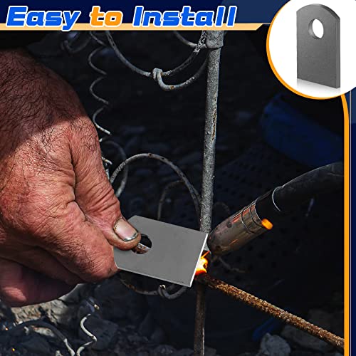 Image of Dunzy 100 Pcs Steel Weld Tabs 1 inch W, 1 1 /2 inch H, 3 /8 inch Hole, 1 /8 inch Universal Shock Mount Thick Flat Tab Brackets Gussets Weld on Light Tabs Mild Steel for Easy Welding