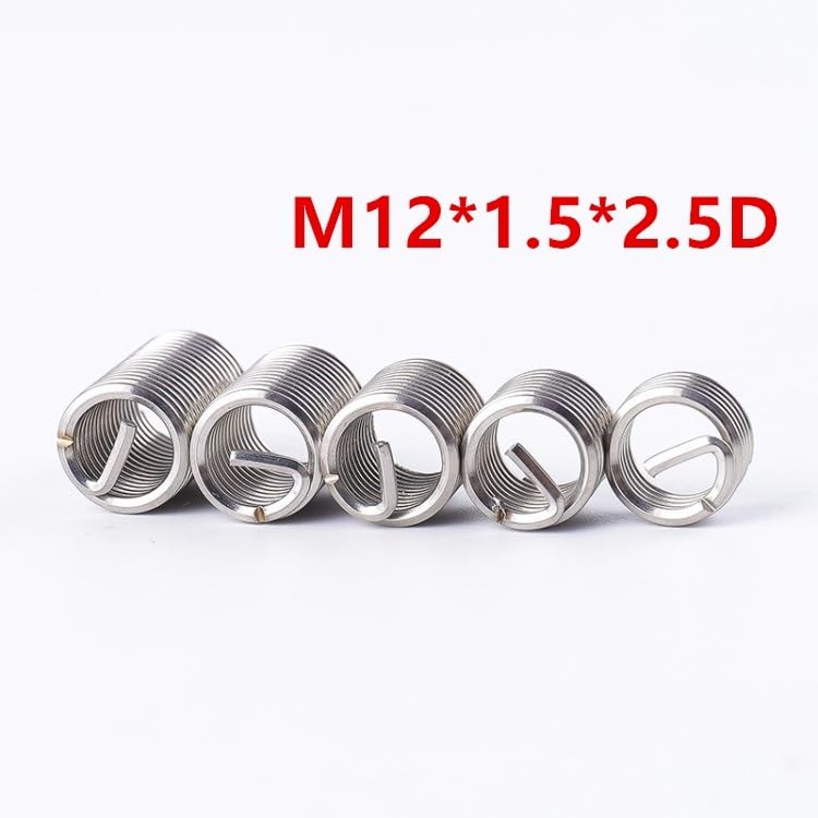 Inserto de reparación roscas, 50 piezas M12, casquillo tornillo, insertos alambre x 1,5 2, D, inserto rosca, manguito acero inoxidable A2