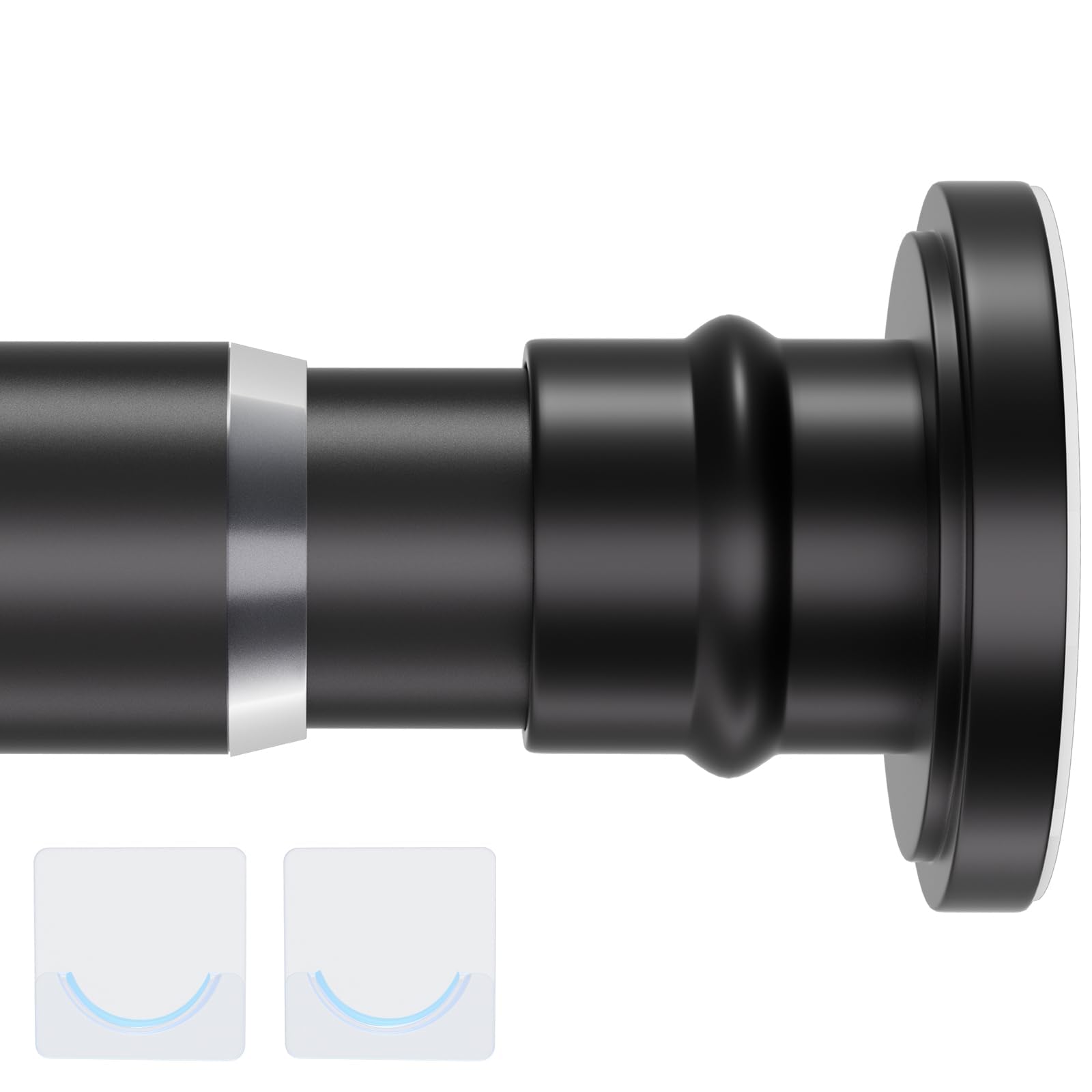 shower curtain rod 28-48 inch adjustable tension curtain rod heavy duty tension rod black spring curtain rod no drilling closet rod,stainless steel