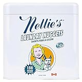 Nellie’s Laundry Nuggets – 150 Loads – Fragrance-Free Laundry Detergent Pods – Plant-Based Formula with Powerful Cleaning Action – Gentle on Skin, Tough on Stains - Made in Canada