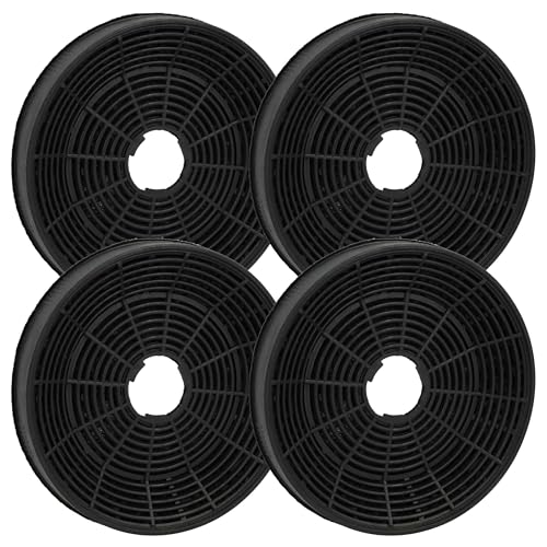 vhbw 4x Filtres à charbon actif compatible avec Beko 8848783200, 8848803200, 8848793200, 8851313200, HCA 62540 B hotte aspirante - 16 cm