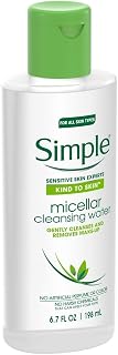 Simple Kind to Skin Micellar Cleansing Water 6.7 oz - Gentle No-Rinse Makeup Remover for Sensitive Skin