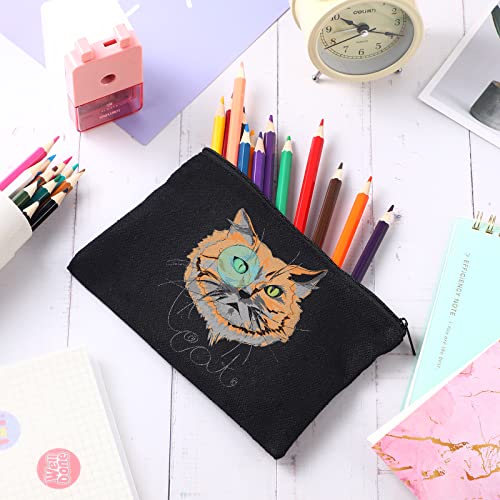 Image of Reginary 80 Pack Canvas Zipper Makeup Bags Bulk Pencil Pouches Blank DIY Craft Canvas Cosmetic Bag Pouch with Zipper for Makeup Cosmetic Toiletry Stationary Storage(All Black)