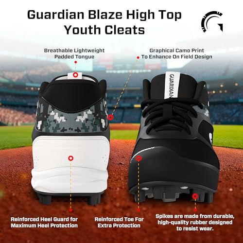 Guardian Baseball and Softball High Top Cleats for Youth Boys and Girls2