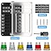 Marine Fuse Block 12v Fuse Box: 12Way Boat Fuse Panel 12v Power Distribution Block with LED Warning Indicator Waterproof Cover 12 Circuit Terminal Block with Negative Bus 12volt Automotive Fuse Holder