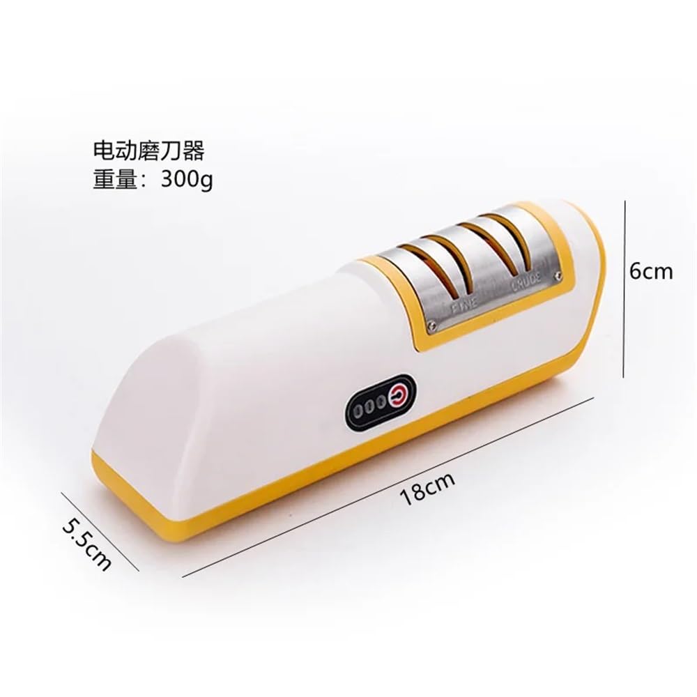 Kuchenna elektryczna ostrzałka do noży Wielofunkcyjna automatyczna profesjonalna 4-biegowa elektryczna ostrzałka do noży Akcesoria kuchenne(Yellow)