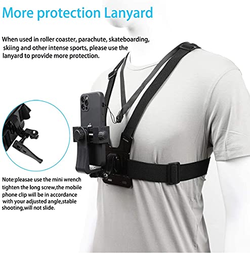Pellking Mobile Phone Chest Mount Harness Strap Holder Cell Phone Clip Action Camera Pov For Samsung Iphone Plus Etc thumb #3