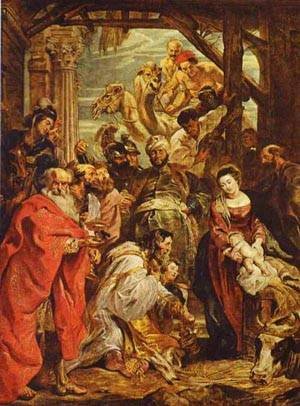 Peinture à l'huile Rubens Adoration des Mages toile haut de gamme
