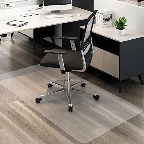 MATDOM Chair Mat for Hard Floors,40"×48" Thick PVC Desk Floor Mat Rectangle for Office or Home,High Impact Strength，Life Time Guarrantee,Transparent.