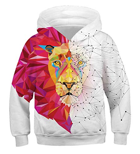 OPCOLV Sudadera con Capucha para niños Jersey con Estampado de Tigre Divertido Jersey de Manga Larga para niños