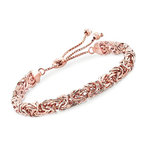 Ross-Simons 18kt Rose Gold Over Sterling Byzantine Bolo Bracelet For Women Adjustable Size