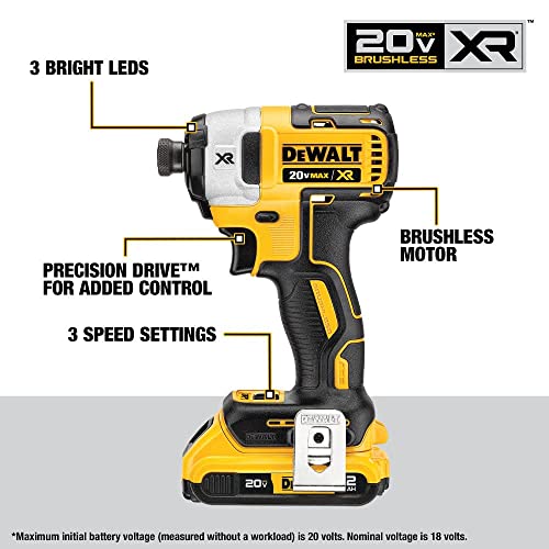 DEWALT-20V-MAX-XR-Cordless-12-in-DrillDriver-and-14-in-Impact-Driver-Kit-with-2-2Ah-Batteries-Charger-DCK248D2