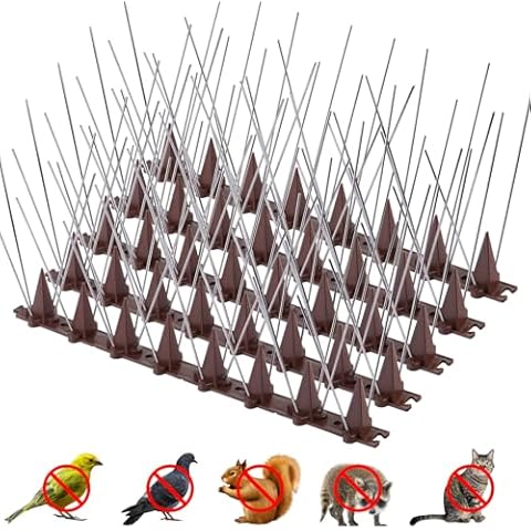 Aeibxiy Bird Spikes, 22 Pack Bird Deterrent Spikes for Outdoor, Plastic Bird Spike for Small Bird Cat Squirrel, Pigeon Spikes for Fence Roof and Wall Cover