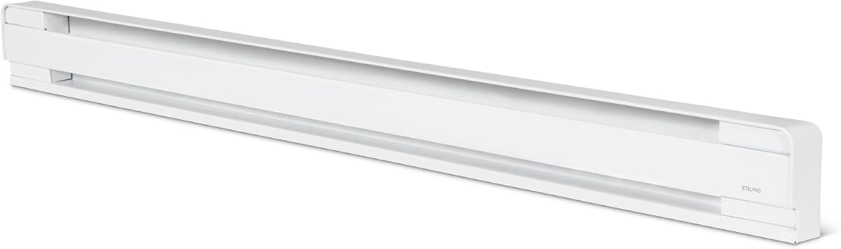 Stelpro Brava Electric Baseboard Heater 1500W / 120V 72 L 5 7/8 H Rounded Corners Durable Steel Convection Heater for Home or Office AB61501W White