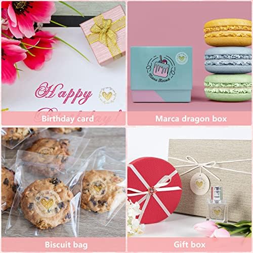 Envelope Seal Stickers, Clear Heart Envelope Stickers Hot Stamped Stickers, Handmade with Love Stickers for Envelopes Wedding Party Invitations Greeting Cards DIY Decoration (400PCS)