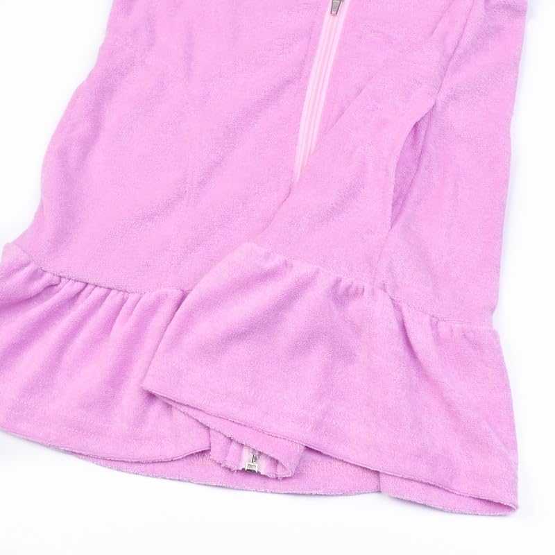 Image of CHILDRENSTAR Girls Swim Coverups Terry Swimsuit Cover-Up Hooded Zip-Up Beach Robe