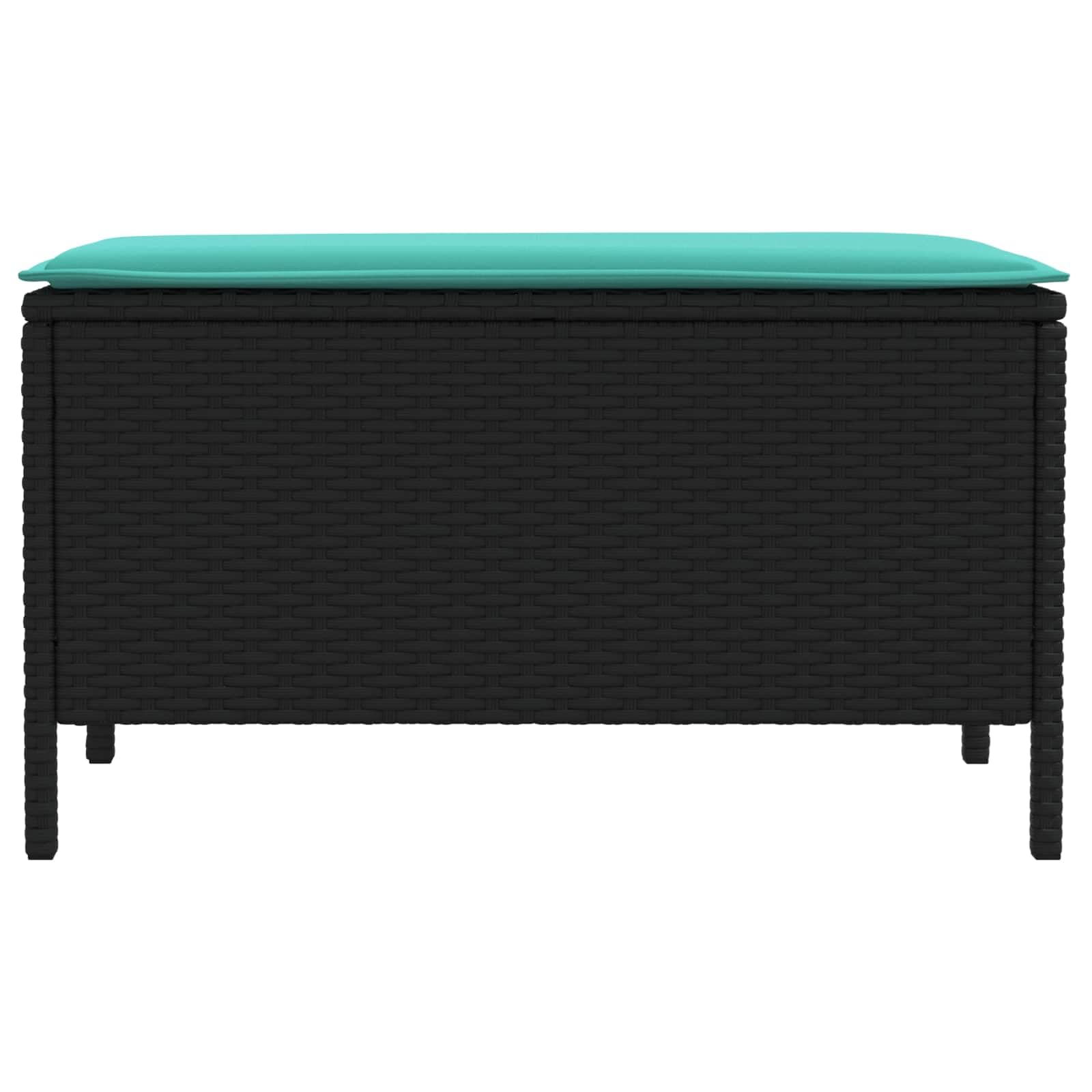 Fengshui Taboret ogrodowy czarny turkusowy 80 x 38 x 42 cm polietylen
