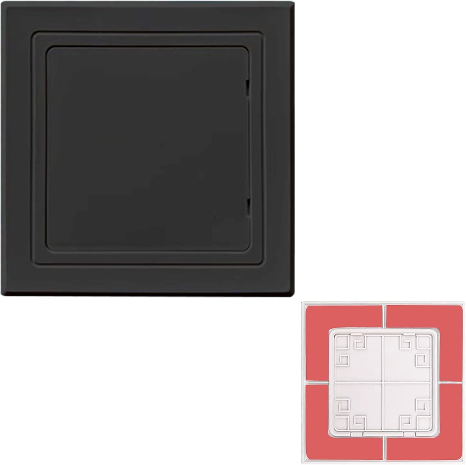 k3Mq9Rw Recessed Access Panel Self-adhesive Wall Access Panels With Snap-on Lids Water/heating/cable Access Hatches(Schwarz,100x100mm (4x4in))