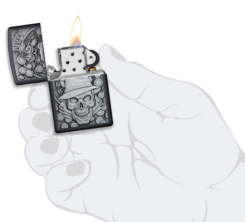 Zippo Accendino tascabile nero opaco con emblema USMC