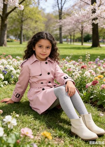 Image of Cromoncent Kids Rain Jacket, Raincoats Lightweight Waterproof Trench Coat for Boys Girls