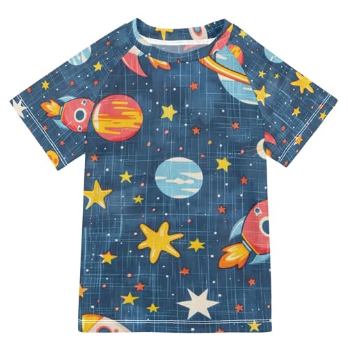 Rockets Deep Blue Girls Bathing Suit UV Protection Football Shirt Swimwear Beach Tops 3T