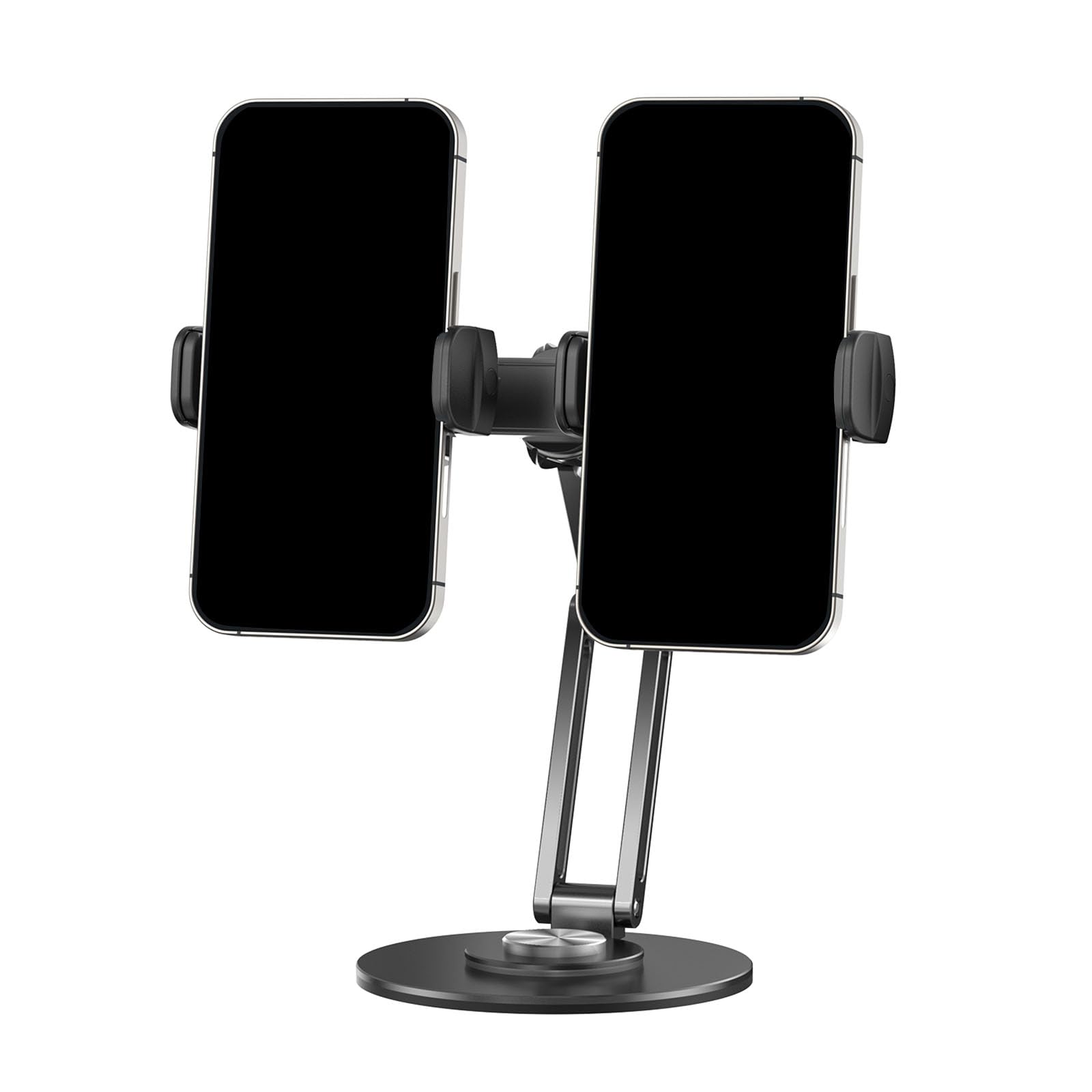 Supporto per telefono in alluminio Supporto da tavolo girevole Base regolabile in altezza Design per streaming Gaming Videochiamate Supporto per telefono regolabile per scrivania