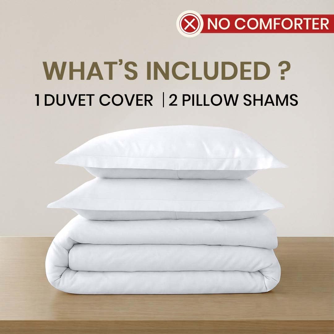Kotton Culture Pre Washed Microfiber 3 Pc Queen Size Duvet Cover Set Ultra Soft Bedding, Lightweight & Breathable Set-Zipper Closure, 8 Corner Ties & 2 Pillow Shams, Wrinkle & Fade Resistant-White