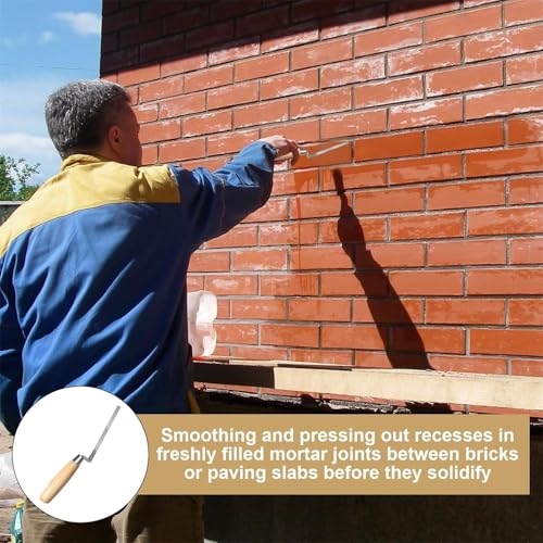 ohohulo 2Pcs Pointing Trowel Brick Jointer Bricklaying Tool for Pointing Mortar Cement Trowel Pointing Tool Finger Trowel Tuck - Image 7