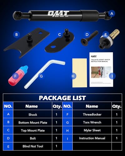 Image of Orion Motor Tech Heavy Duty Pickup Tailgate Assist, Truck Tailgate Lift Assist Kit Compatible with 07-18 Chevy Silverado GMC Sierra 1500 & 07-19 HD 2500 3500, Truck Tailgate Shock Absorber, Black