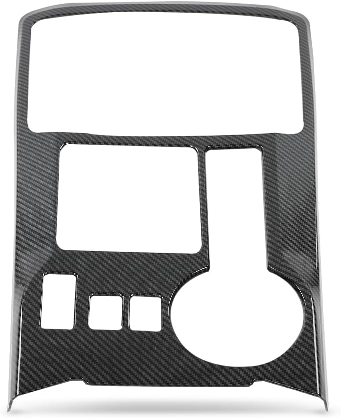 PIT66 Center Console Gear Shift Panel Decor Cover Trim Compatible with Toyota 4Runner 2010-2022 Black Carbon Fiber