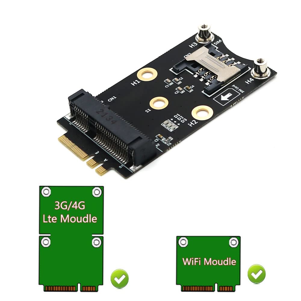 Adattatore Convertitore Cablecc: NGFF M.2 Key-A A Mini PCI-E Per Schede WiFi Intel 9260, 8265, 7260