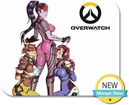 OW Overwatch Tracer D.Va Widowmaker Mei Symmetra Mercy Genji Rubber Mouse Pad Mousepad with Designs 9.84"x7.87"