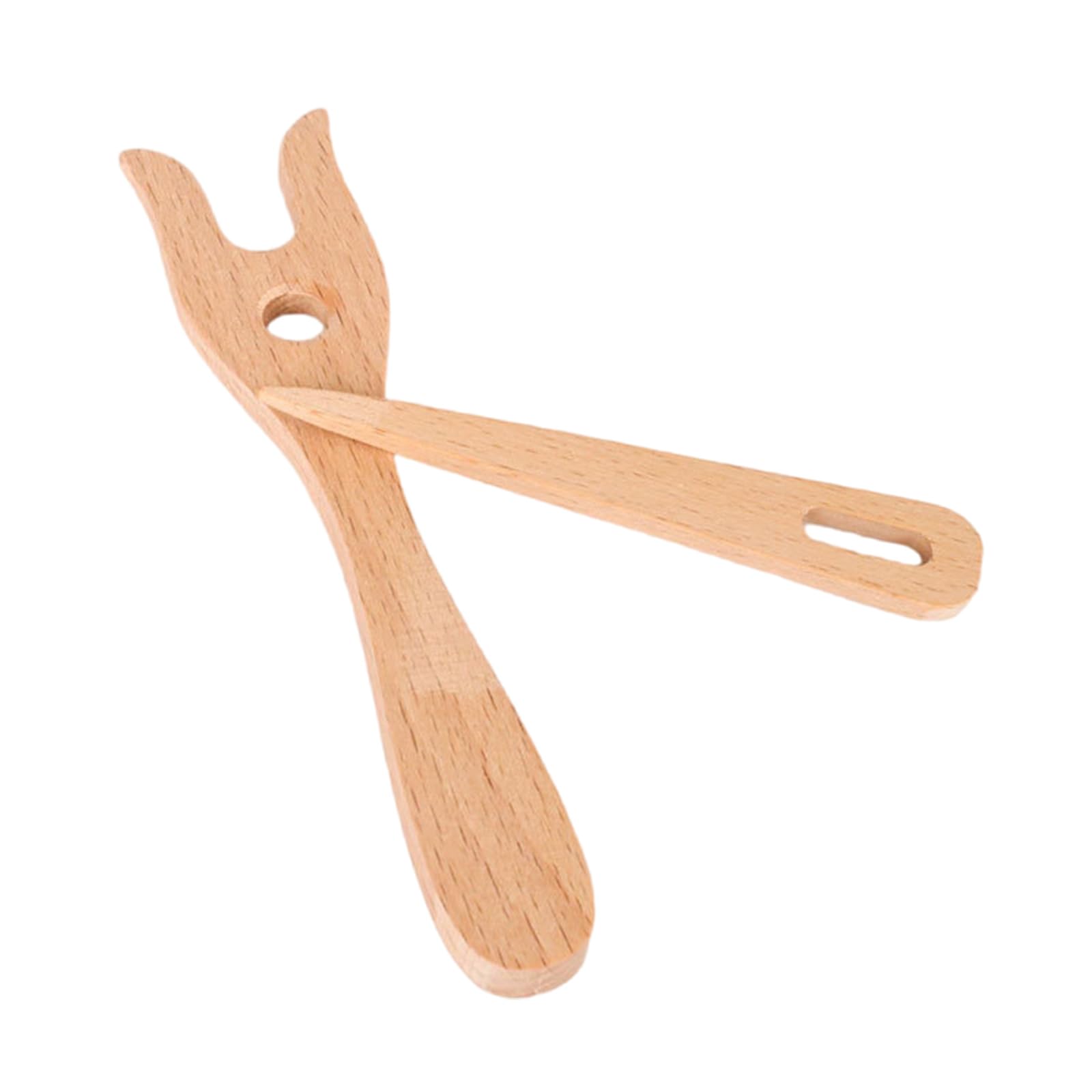 NEWFT Wood Knitting Fork with Big Eye Needle Wood Weaving Tool Set for Cord Making Braiding Tapestry Knitting Tool Tapestry Needle