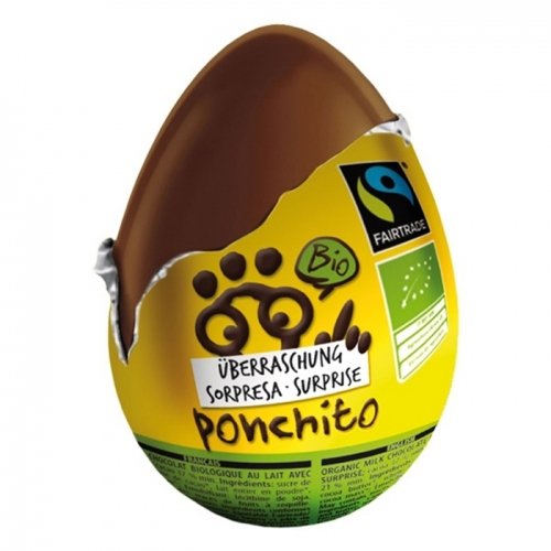 Ponchito BIO 20 g Caja 36 uds Huevo de chocolate con sorpresa
