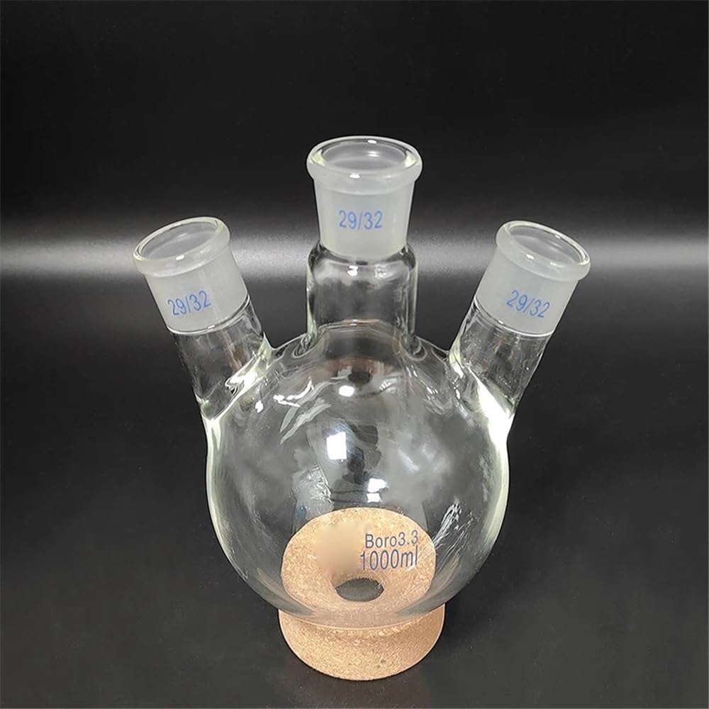 Matraz de tres bocas con boca esmerilada estándar 500 ml 1000 2000 3000 5000 Unión 29/32 Equipamiento de laboratorio