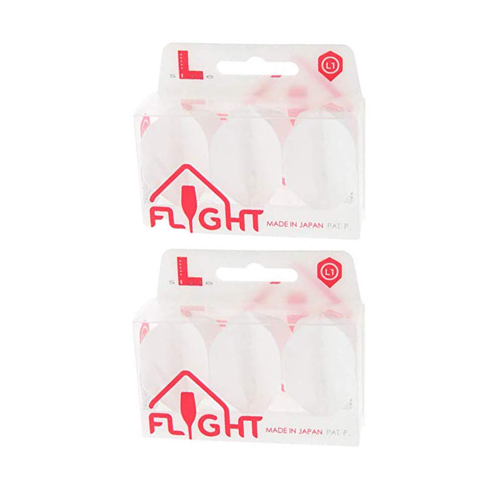 LSTYLE Dart Flights L1 EZ Standard White | 2 Sets of 3 | for Soft & Steel Tip Darts — image 1