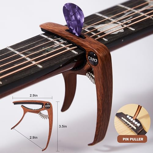 Image of 40 41 42 Inch Acoustic Guitar Gig Bag + 3-in-1 Guitar Capo + 5 Picks | 0.35 inch Padding & Water-Resistant Oxford | Heavy Zinc Alloy,Tuning /Pick Holder /String Pin Lifter | Gift for Beginners&Students