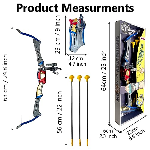 koolbitz Larger Archery Bow and Arrow Set for Kids with Foldable Bow Deformation Crossbow with Infrared Aim light 8 Suction Arrows Gift for Boys Girls Indoor Outdoor Garden Games - Image 4