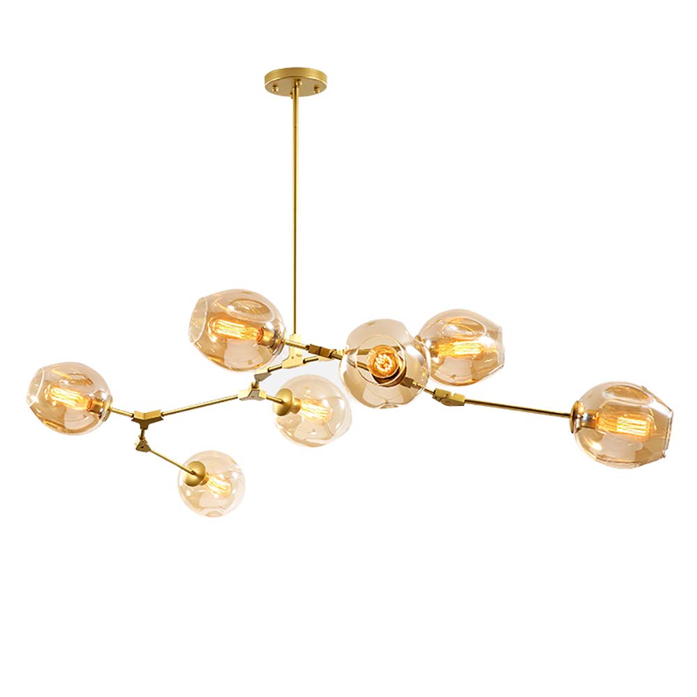 Lustre boule en verre réglable pour corriger le manque de lumière des grands séjours