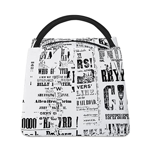 LafalPer Bolsa Almuerzo Trabajo Moda Bolsa Comida Escuela Linda Bolsa Tote Isotermica Térmica Portatil para Picnic Playa Pescar periódico, vendimia
