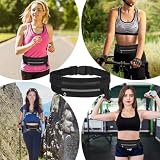 JIEYAO Laufgürtel für Handy, Ultraleichte Hüfttasche Wasserdicht Bauchtasche Elastischer Lauftasche Jogging Verstellbare Handytasche Sportgürtel Herren Damen Running Belt für Joggen Fitness (Schwarz)