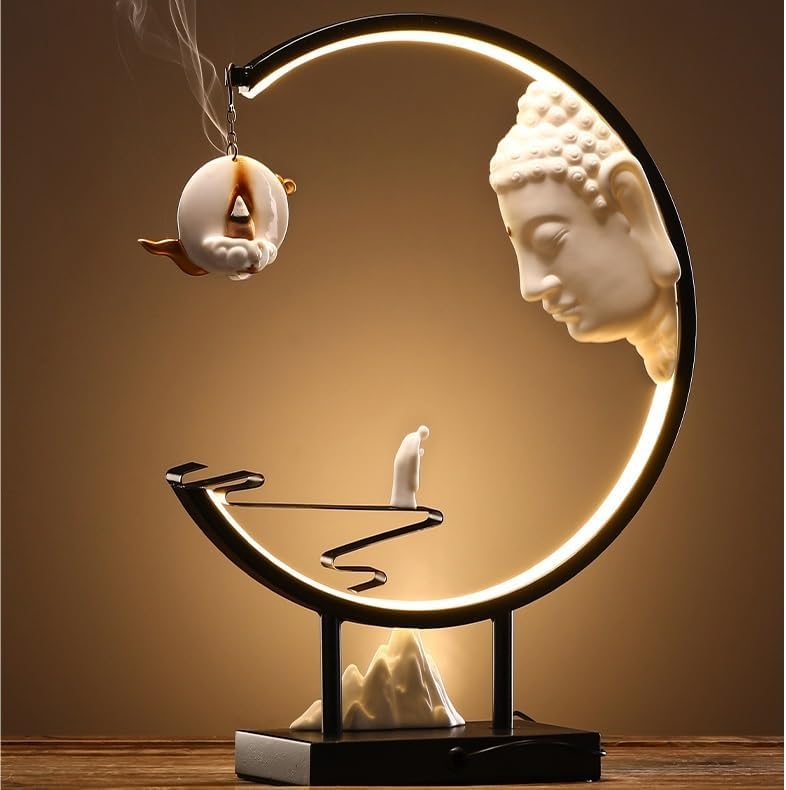 Incense Holder Incense Burner Incense Waterfall Chinese Zen Incense Burner Ornaments Creative Porch TV Cabinet Desktop Decoration Home Tea Room Living Room Decorations Backflow Incense Burner